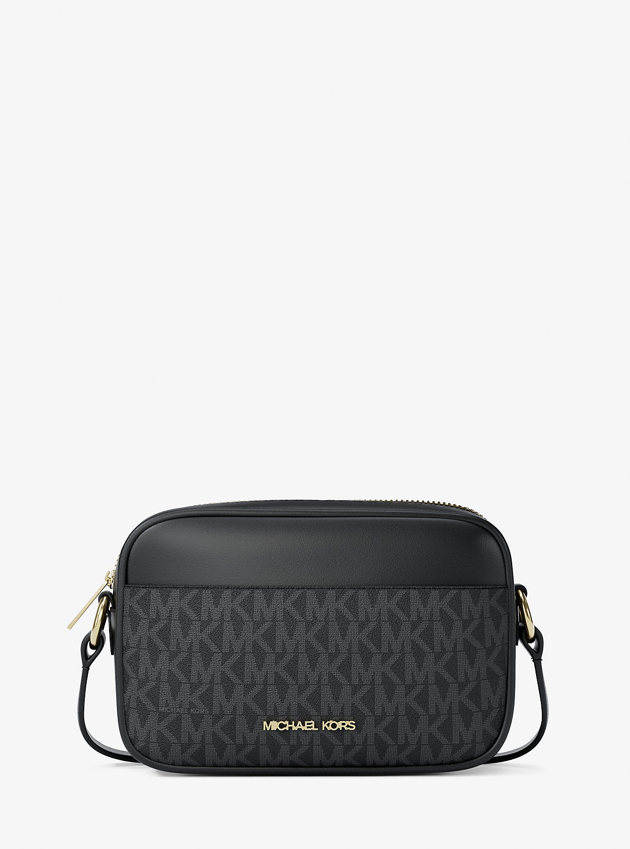 Jet Set Small Signature Logo Camera Crossbody Bag Black Black