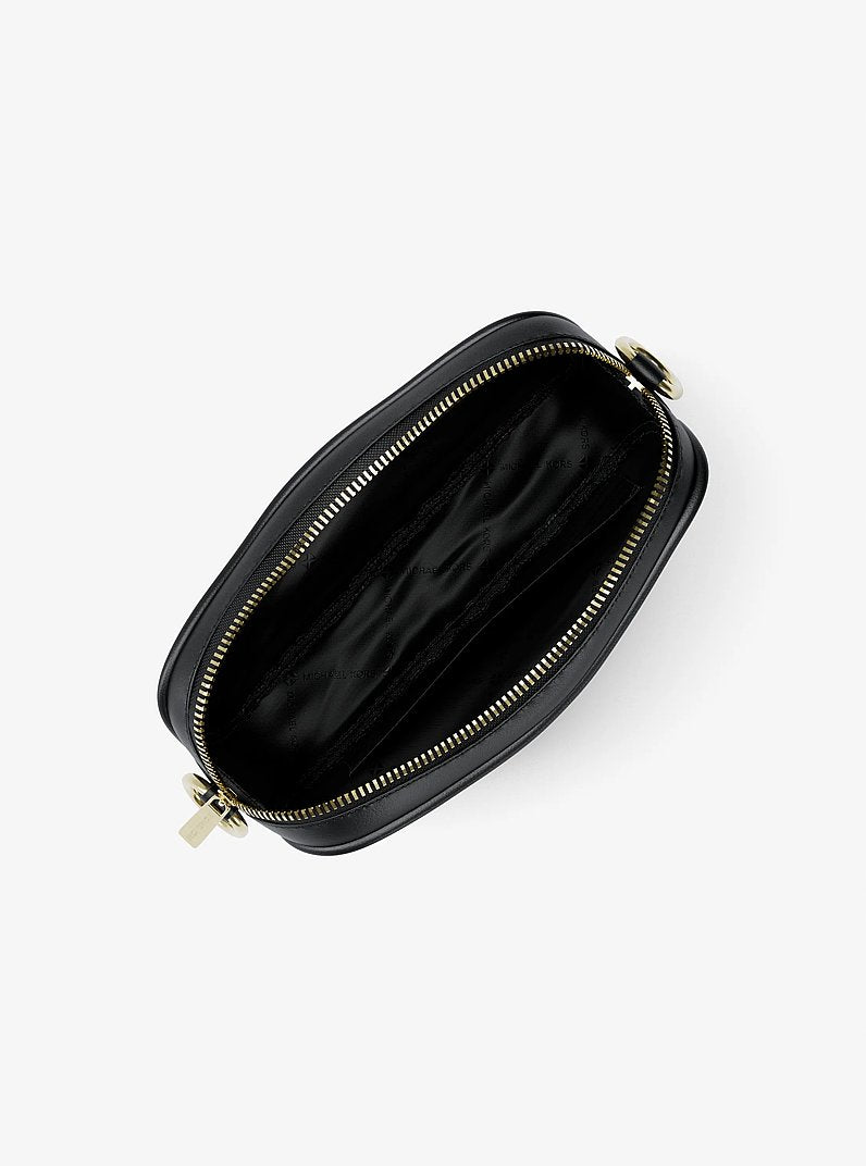 Jet Set Small Signature Logo Camera Crossbody Bag Black Black
