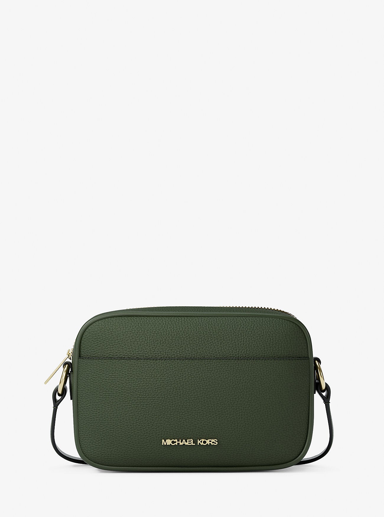 Jet Set Small Pebbled Leather Camera Crossbody Bag Moss Moss