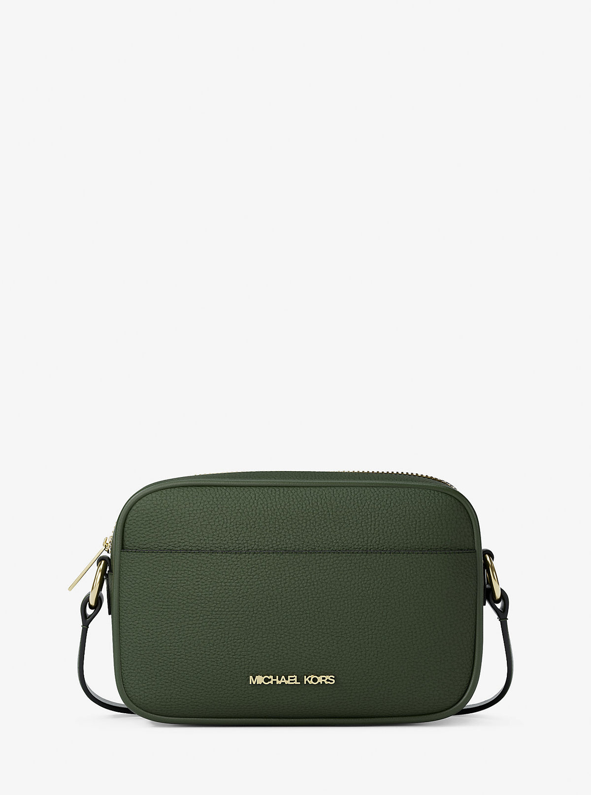 Jet Set Small Pebbled Leather Camera Crossbody Bag Moss Moss