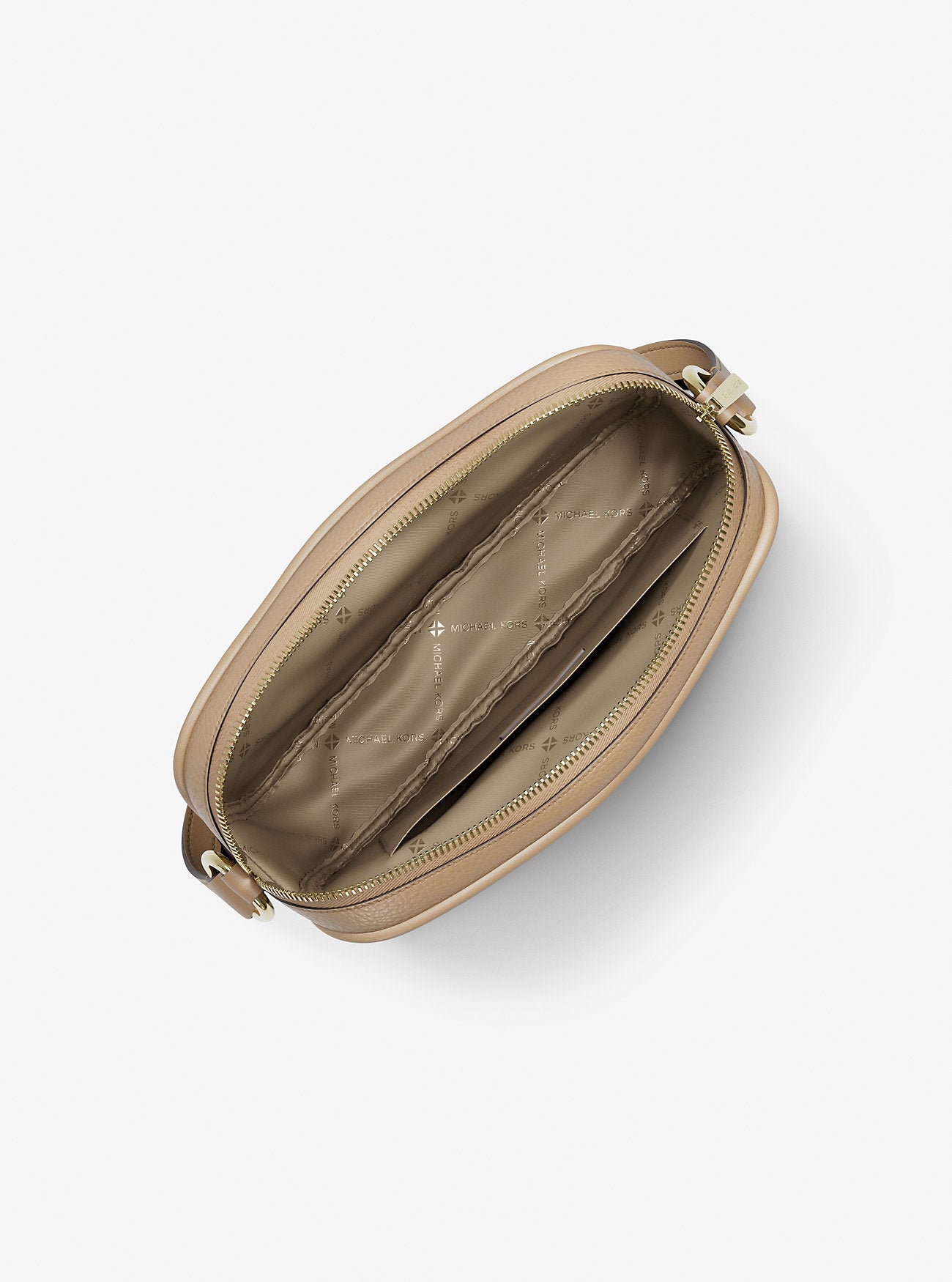 Jet Set Pebbled Leather Camera Crossbody Bag Camel Camel