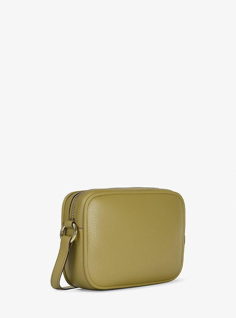 Jet Set Large Pebbled Leather Camera Crossbody Bag Oregano Oregano