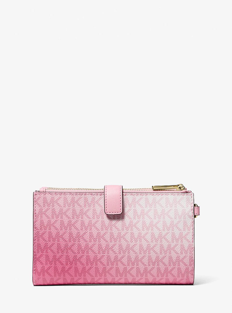 Jet Set Large Ombre Signature Logo Wristlet Carnation Carnation