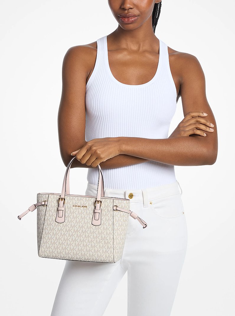 Voyager Extra-Small Signature Logo Convertible Crossbody Bag Pwd Blsh Mlt Pwd Blsh Mlt