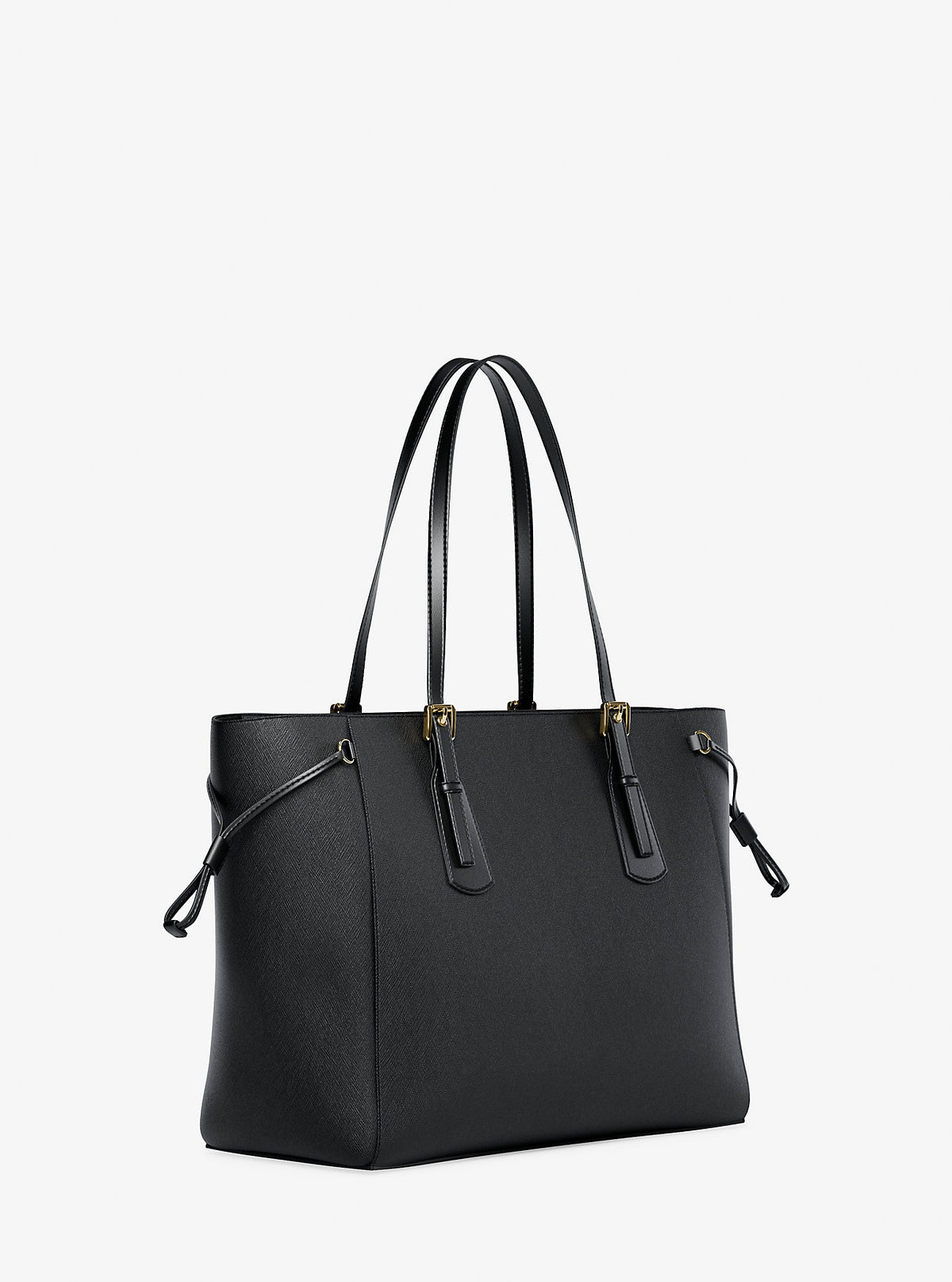 Voyager Large Saffiano Leather Tote Bag Black Black