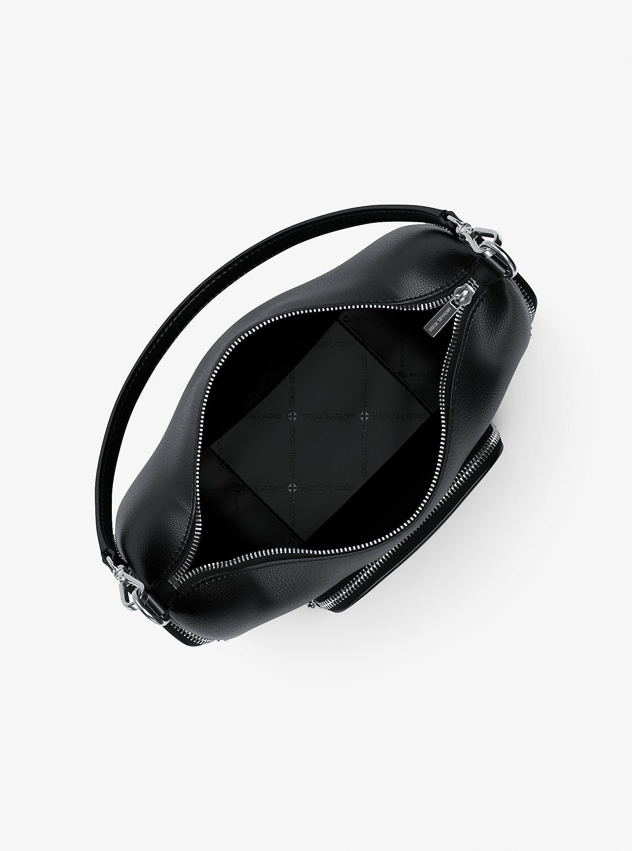 Merritt Medium Pebbled Leather Convertible Shoulder Bag Black Black