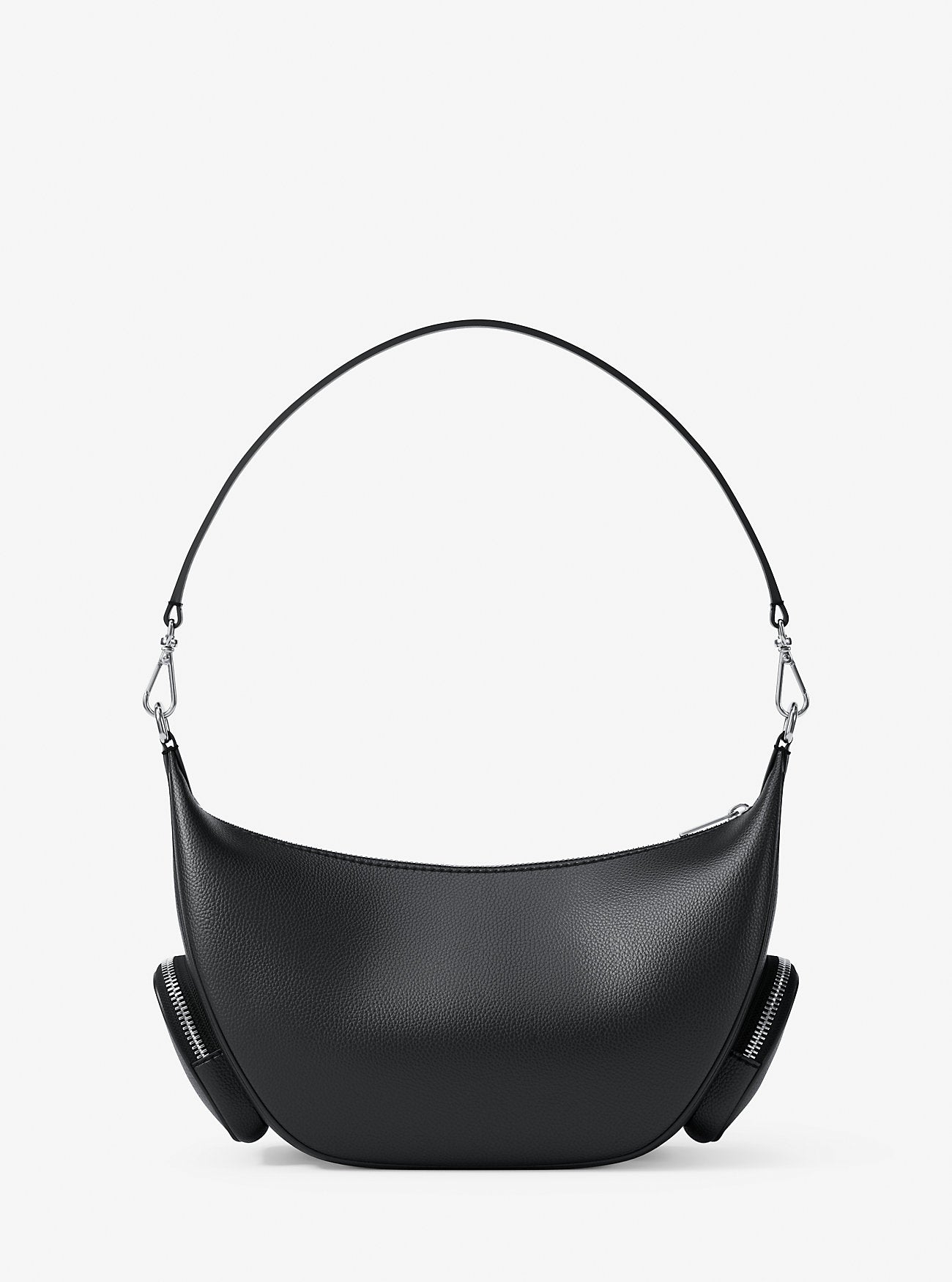 Merritt Medium Pebbled Leather Convertible Shoulder Bag Black Black