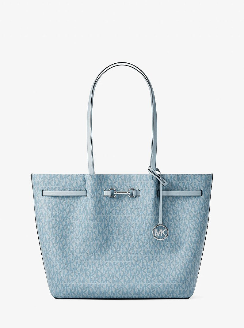 Carson Large Signature Logo Tote Bag Pale Ocean Pale Ocean