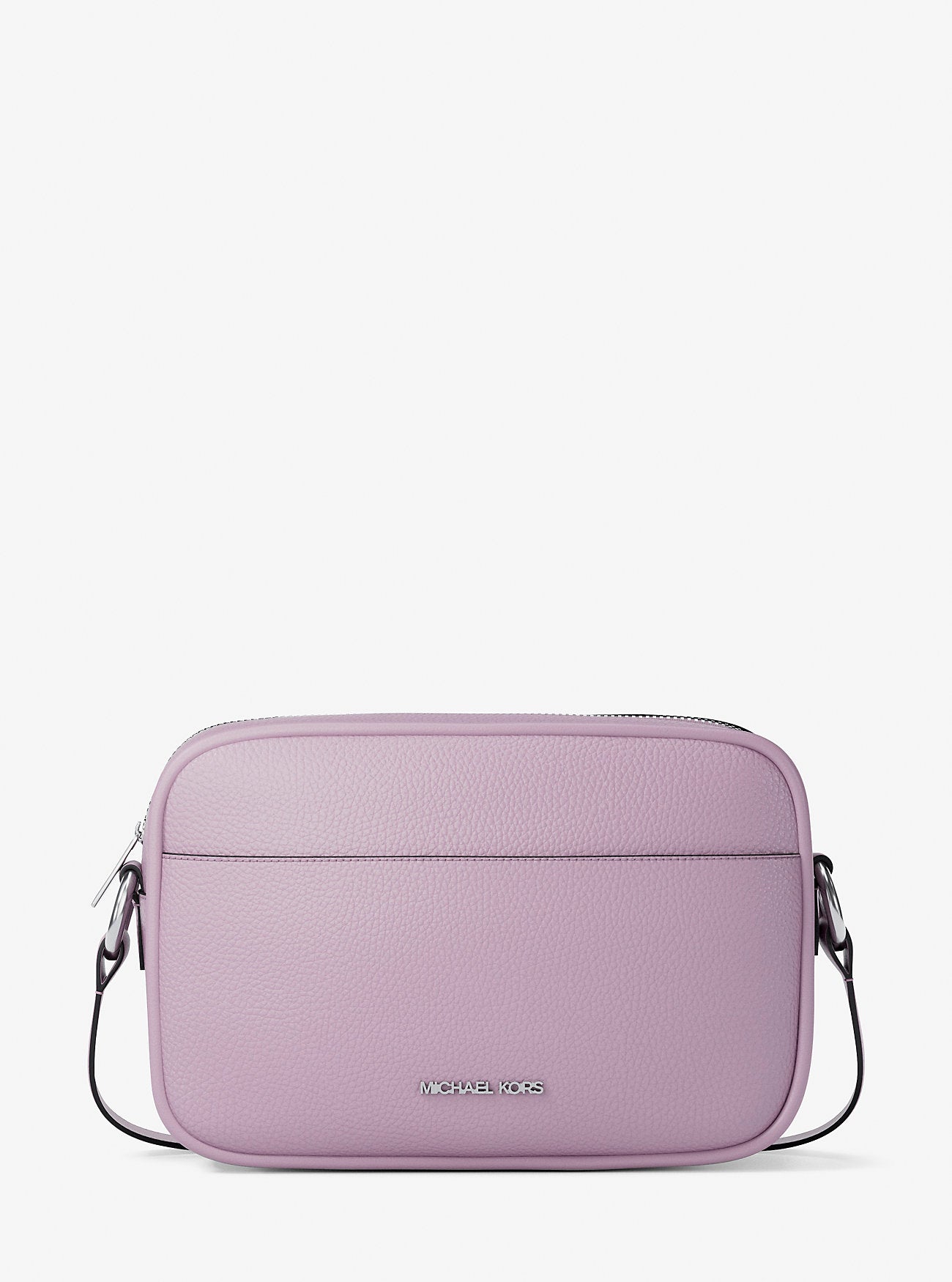 Jet Set Large Pebbled Leather Camera Crossbody Bag Lt Quartz Lt Quartz