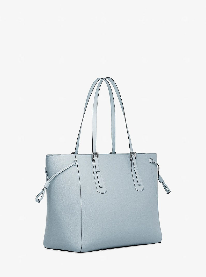 Voyager Large Saffiano Leather Tote Bag Pale Ocean Pale Ocean