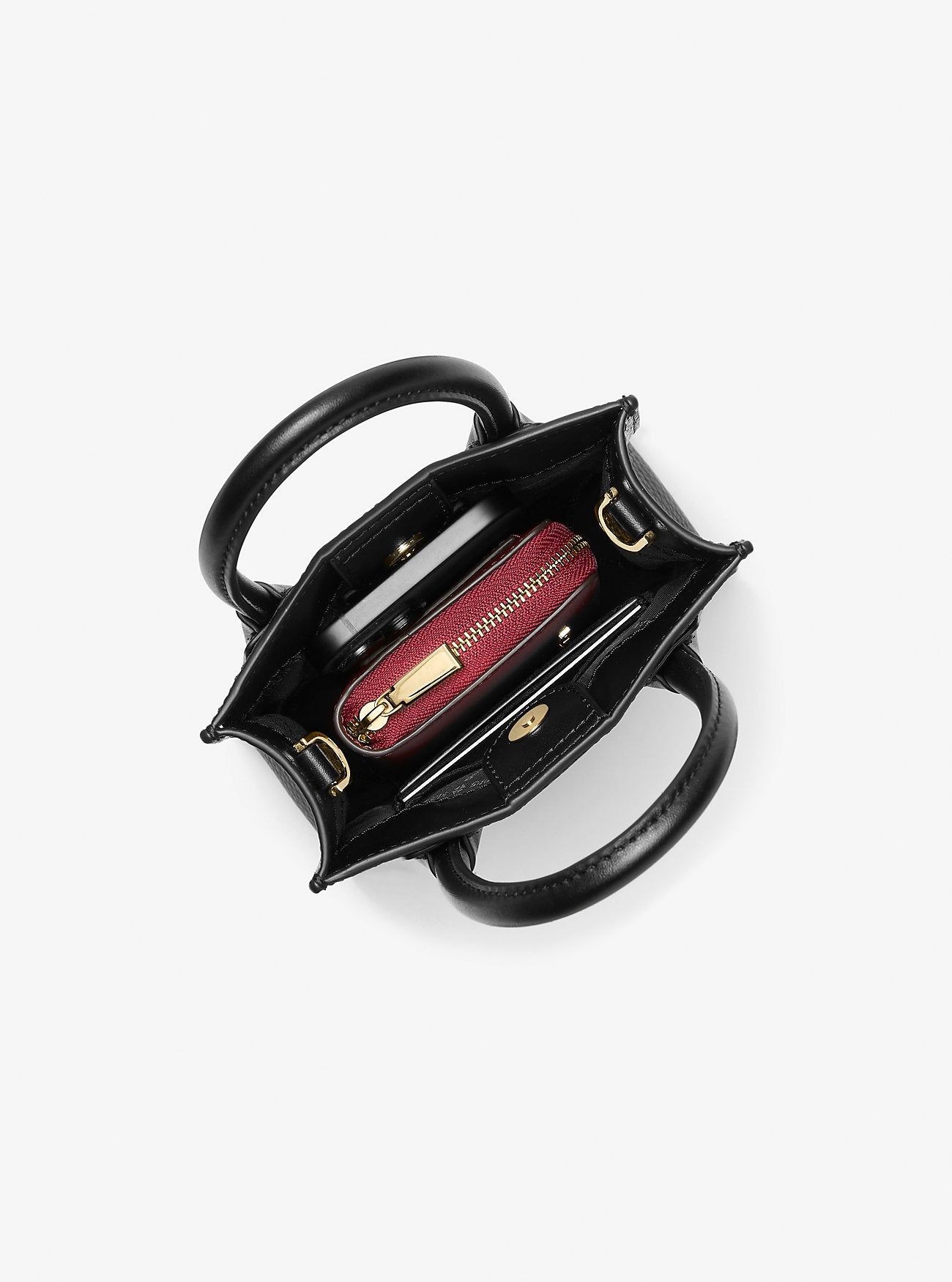 Mercer Extra-Small Pebbled Leather Crossbody Bag Black Black