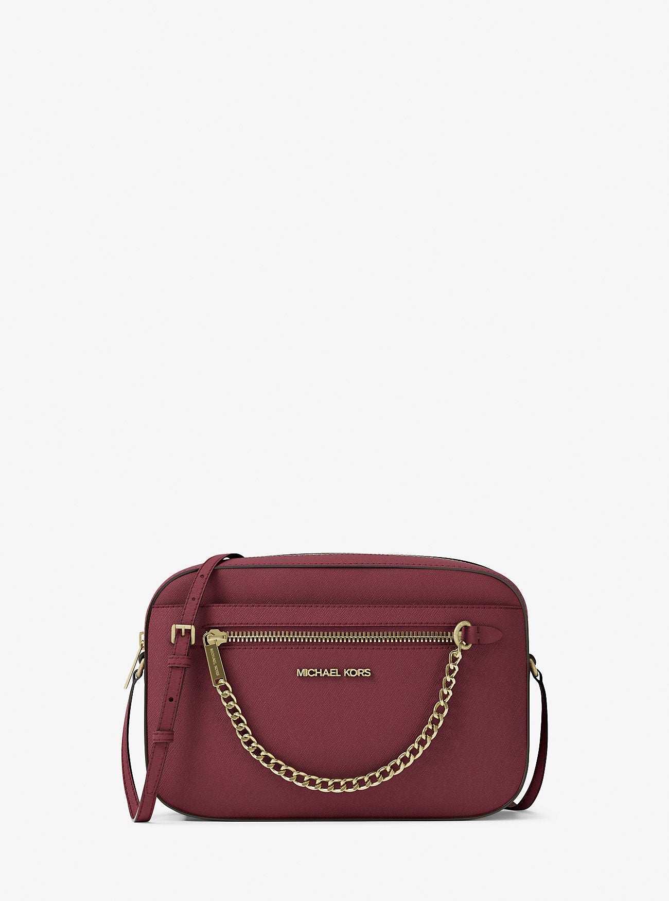 Jet Set Large Saffiano Leather Crossbody Bag Cherry Cherry