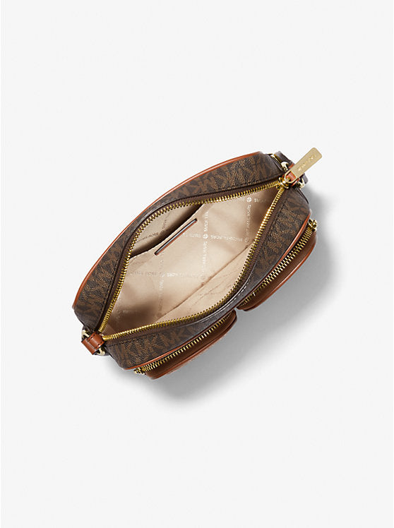 Jet Set Medium Signature Logo Crossbody Bag with Case for Apple Airpods Pro Brown