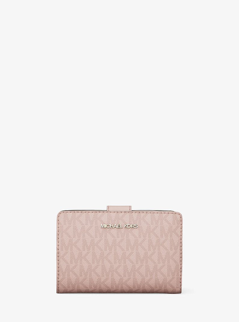 Jet Set Medium Signature Logo Bi-Fold Wallet Powder Blush Powder Blush