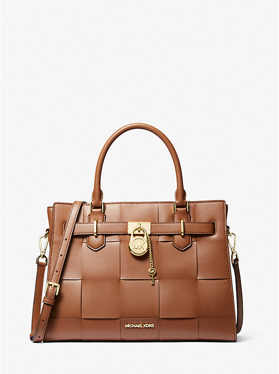 Micheal Kors Hamilton Medium Woven Satchel Luggage