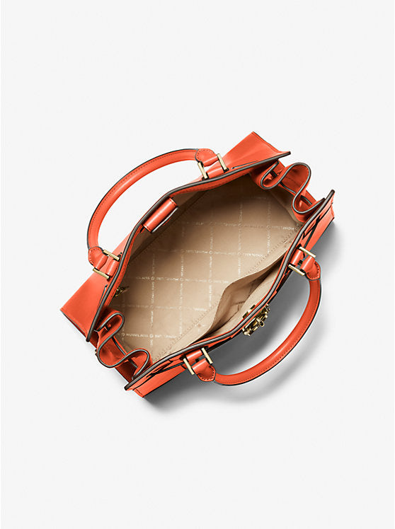 Hamilton Medium Woven Satchel Red Clay