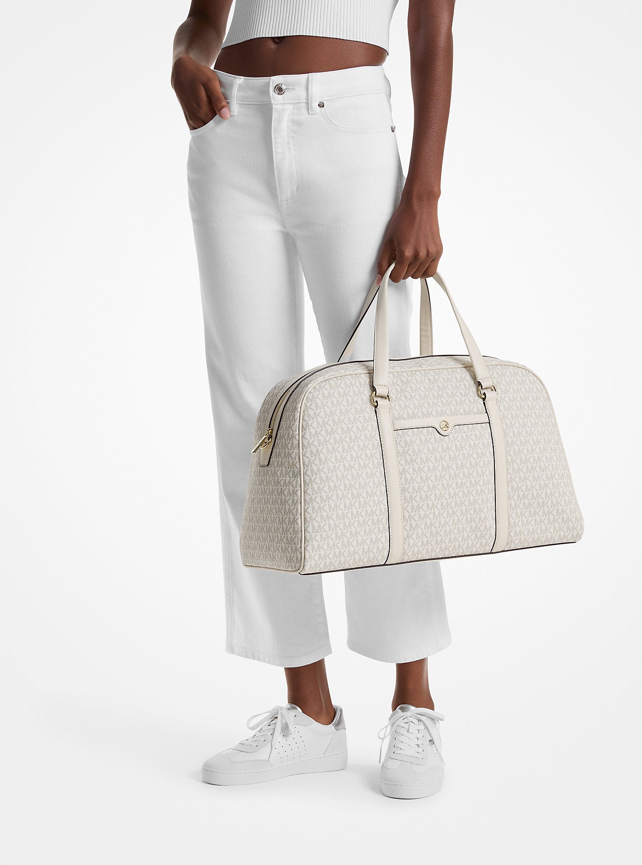 Jet Set Travel Extra-Large Signature Logo Weekender Bag Lt Crm Multi Lt Crm Multi