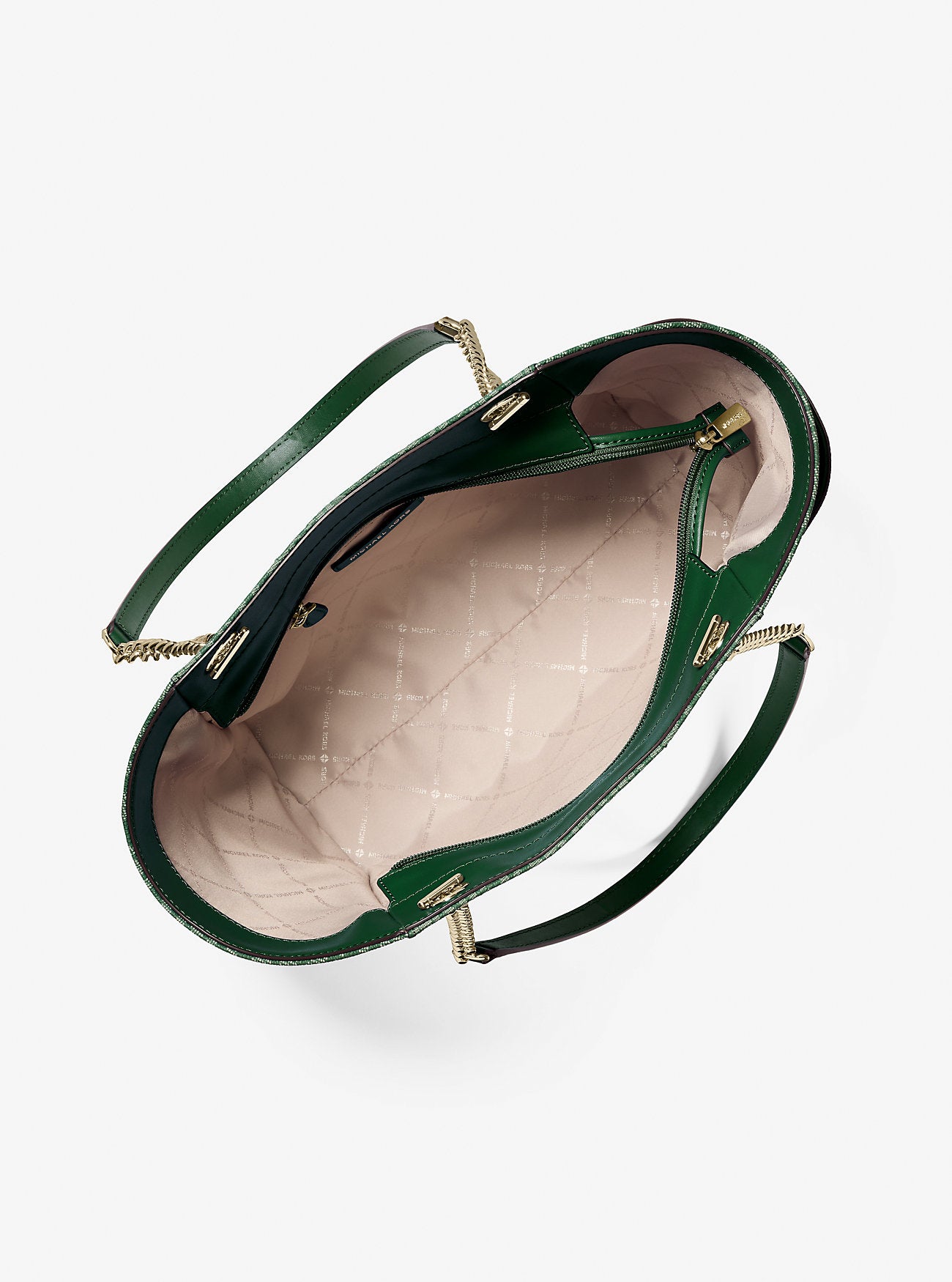 Jet Set Large Signature Logo Shoulder Bag Moss Moss