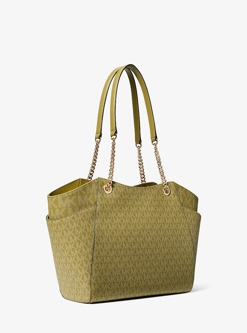 Jet Set Large Signature Logo Shoulder Bag Oregano Oregano