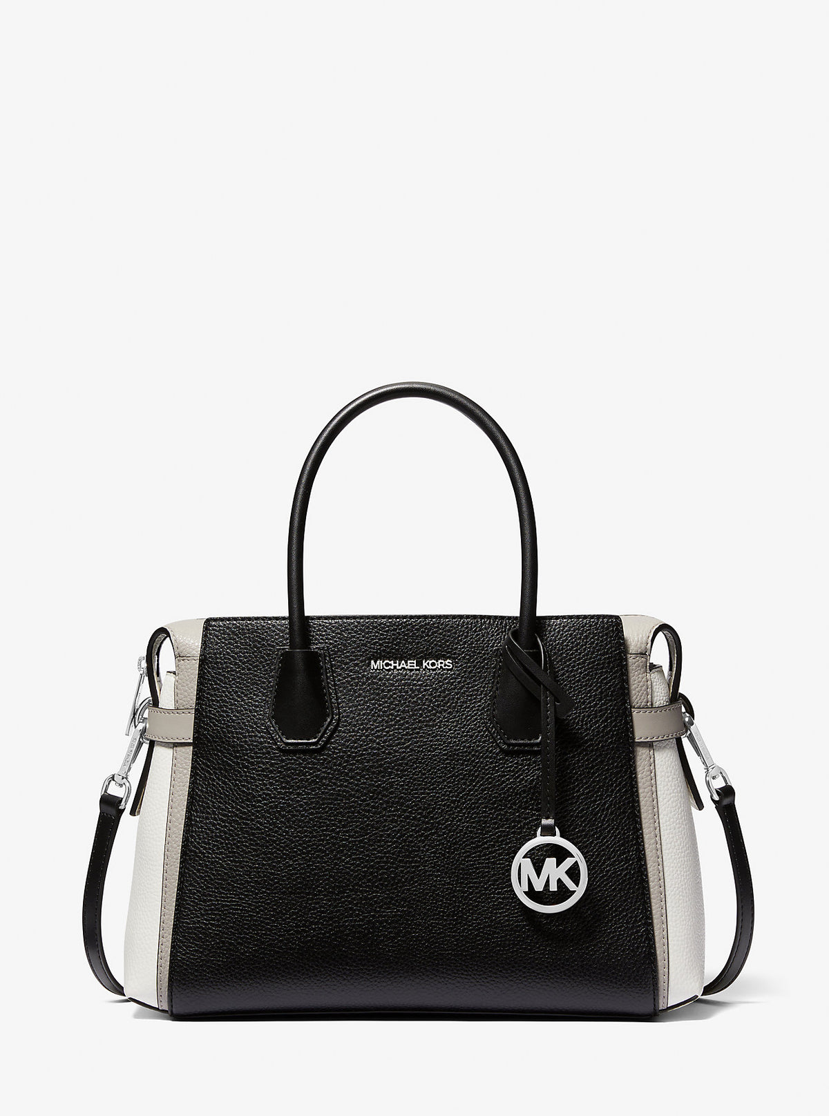 Mercer Medium Color-Block Belted Satchel Black Combo Black Combo