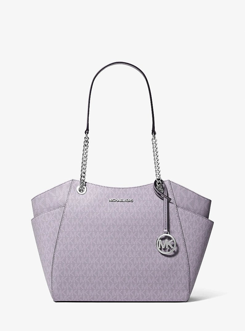 Jet Set Large Signature Logo Shoulder Bag Lilac Lilac