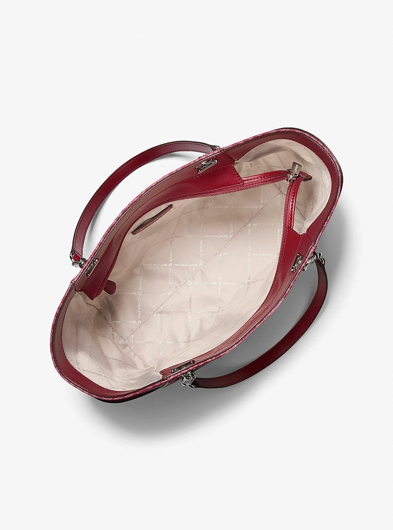 Jet Set Large Signature Logo Shoulder Bag Maroon Maroon