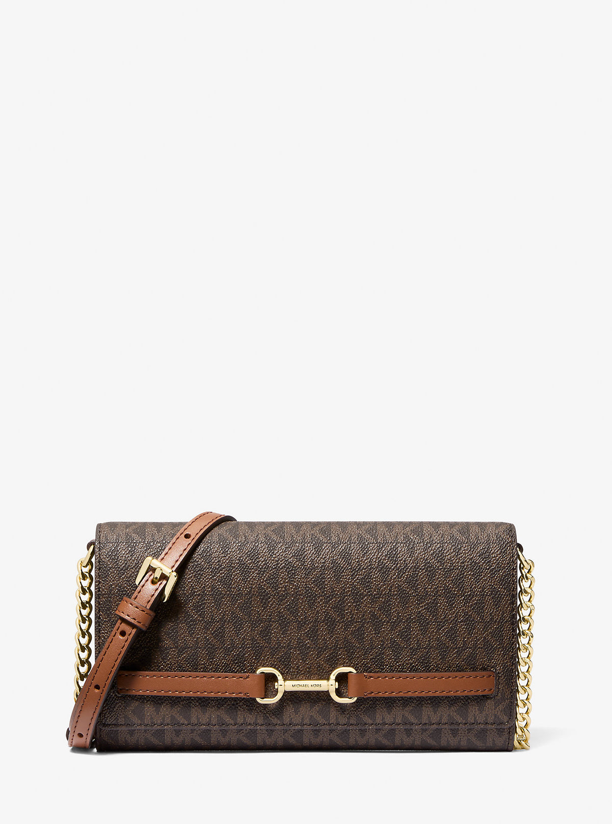 Carson Large Signature Logo Convertible Crossbody Bag Brown Brown