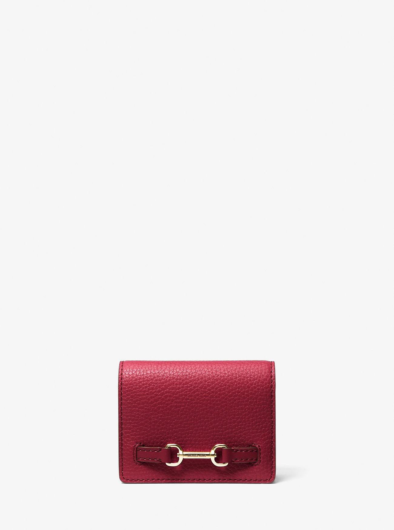 Carson Small Pebbled Leather Wallet Cherry Cherry