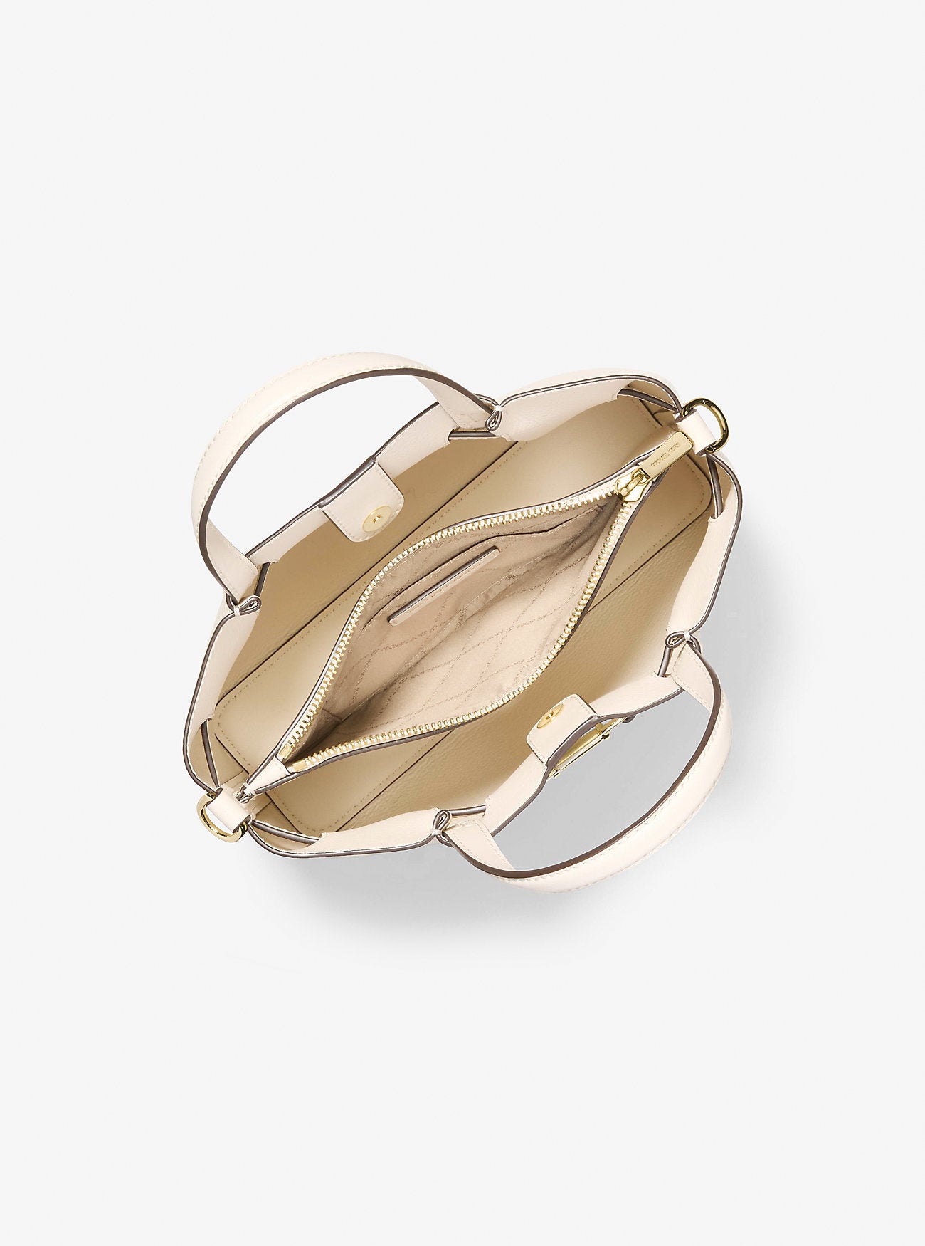 Carson Small Pebbled Leather Satchel Lt Cream Lt Cream