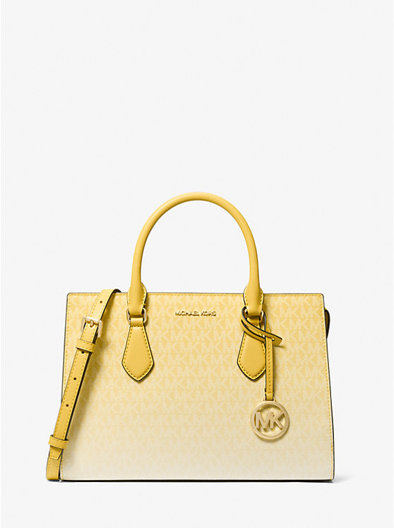 Micheal Kors Sheila Medium Ombr Signature Logo Satchel Daisy Yellow