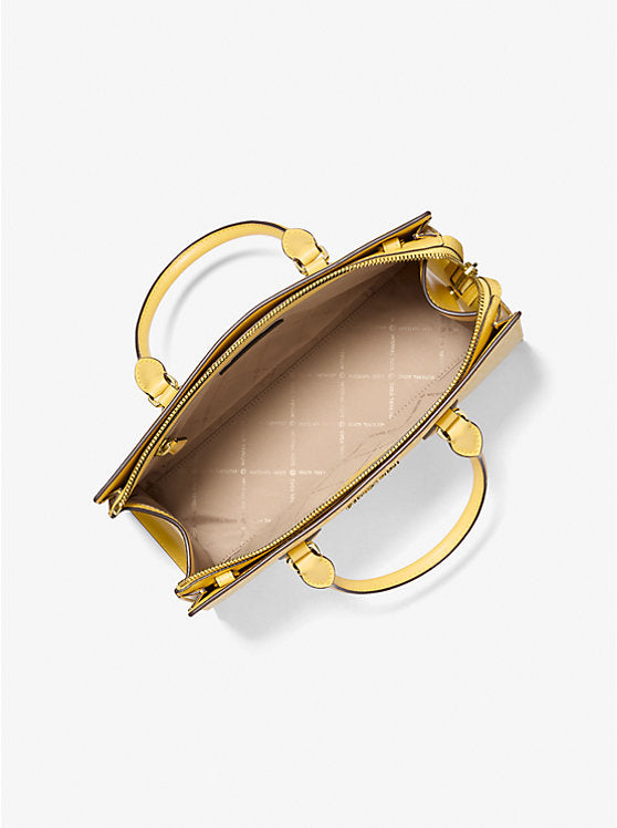 Sheila Medium Ombr Signature Logo Satchel Daisy Yellow