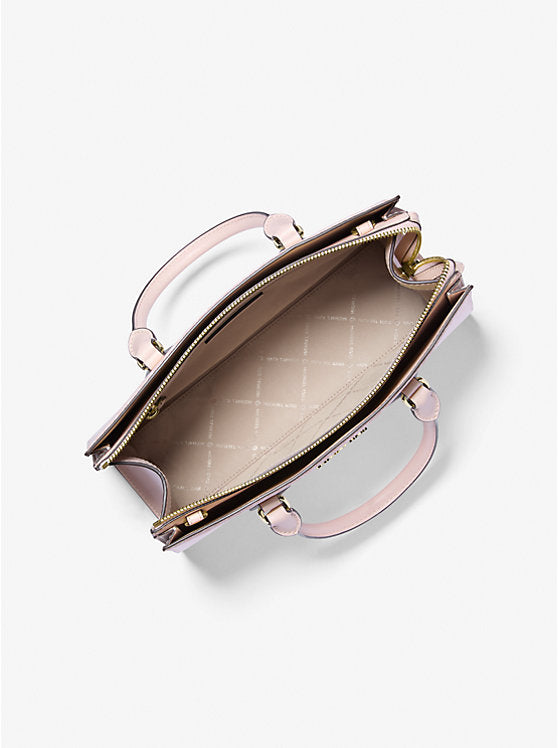 Sheila Medium Ombr Signature Logo Satchel Powder Blush