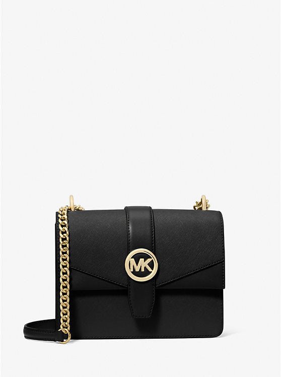 Micheal Kors Greenwich Small Saffiano Leather Crossbody Bag Black
