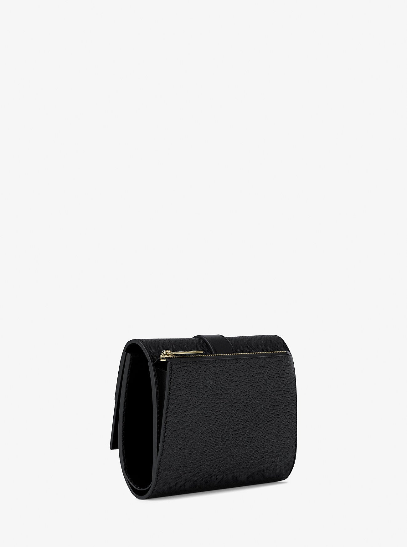 Greenwich Medium Saffiano Leather Trifold Wallet Black Black
