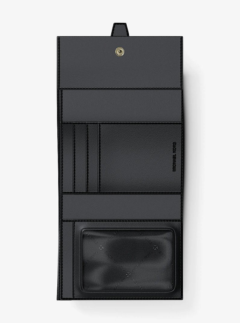 Greenwich Medium Saffiano Leather Trifold Wallet Black Black