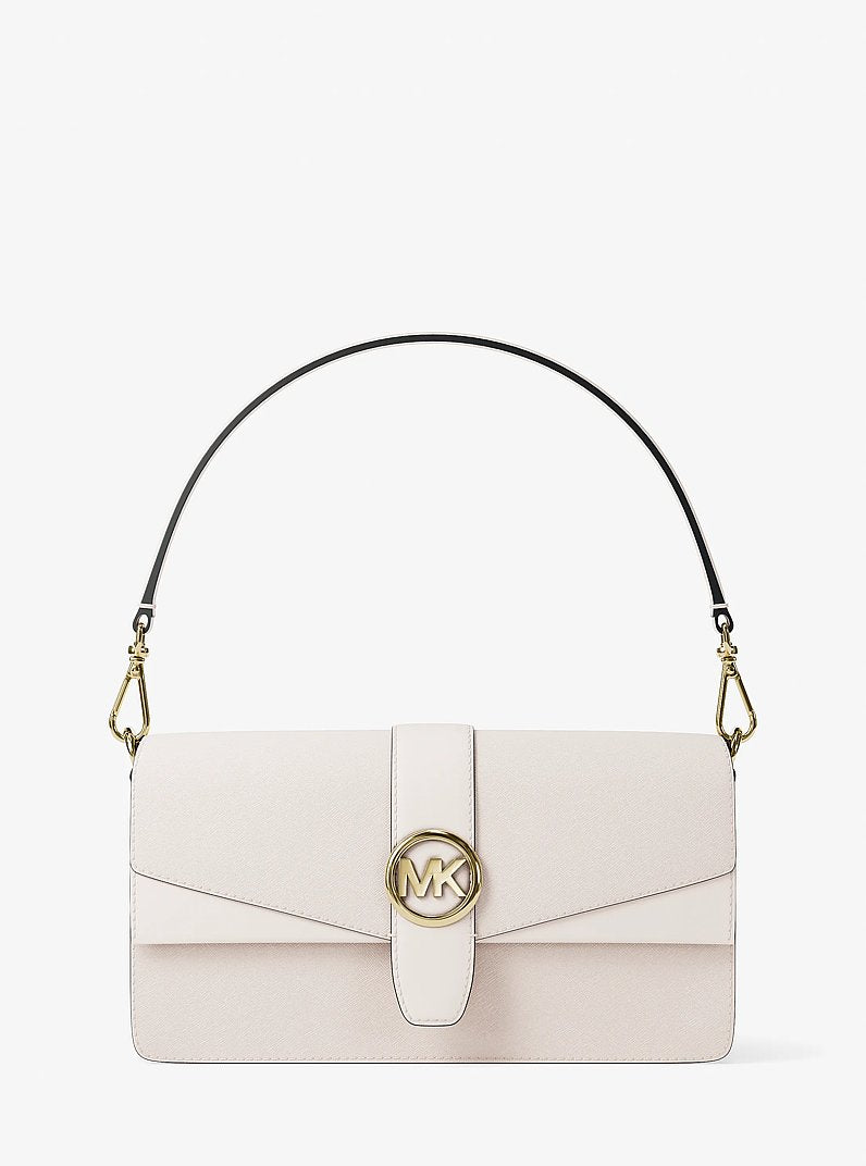 Greenwich Medium Saffiano Leather Shoulder Bag Lt Cream Lt Cream