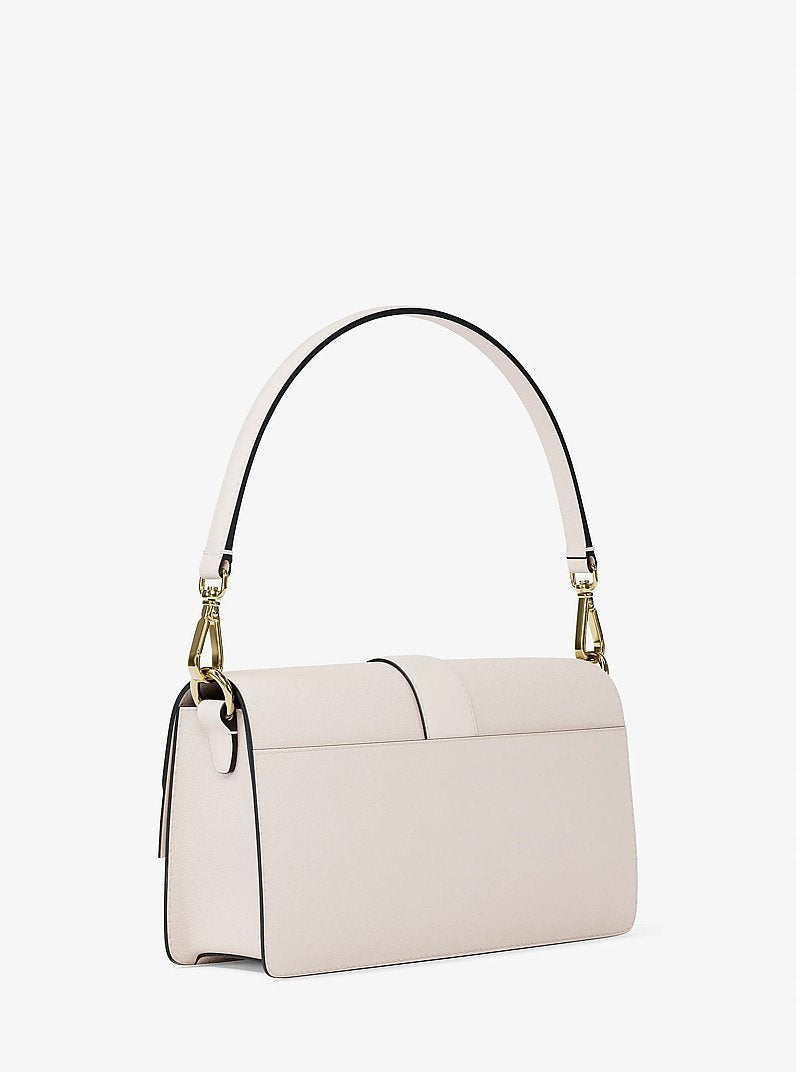 Greenwich Medium Saffiano Leather Shoulder Bag Lt Cream Lt Cream