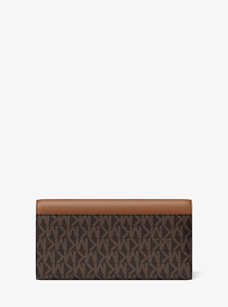 Hamilton Large Signature Logo Continental Wallet Brown Brown
