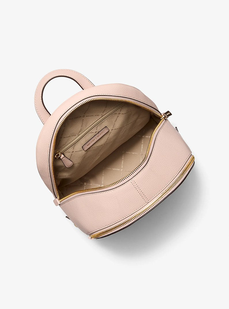 Rhea Medium Pebbled Leather Backpack Powder Blush Powder Blush