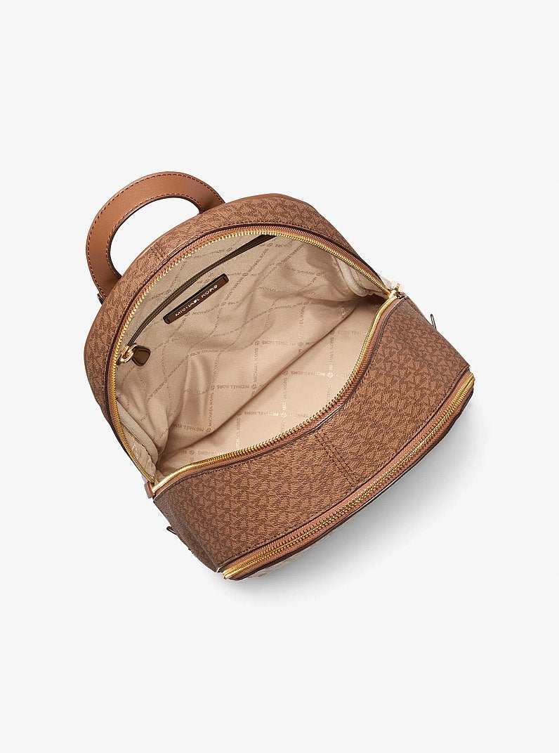 Rhea Medium Color-Block Signature Logo Backpack Camel Mlt Camel Mlt