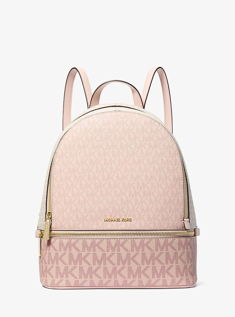 Rhea Medium Color-Block Signature Logo Backpack Pwd Blsh Mlt Pwd Blsh Mlt