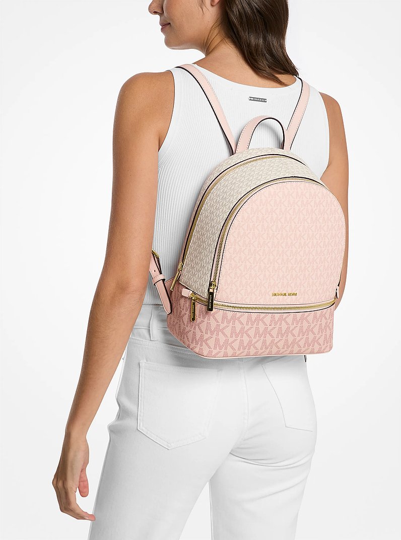 Rhea Medium Color-Block Signature Logo Backpack Pwd Blsh Mlt Pwd Blsh Mlt