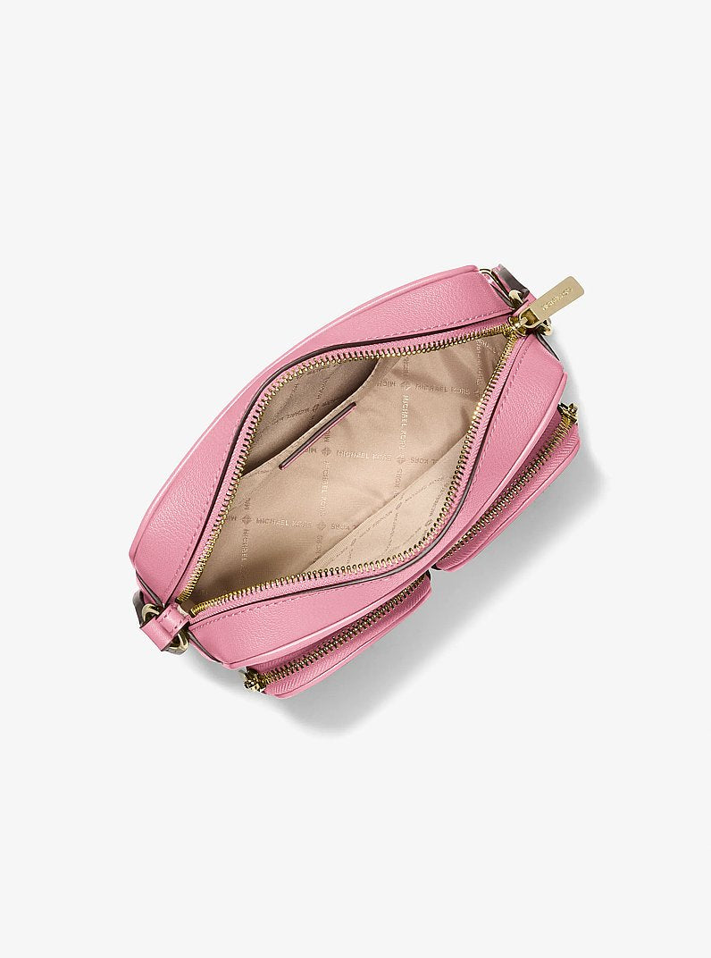 Jet Set Travel Medium Leather Messenger Bag Carnation Carnation