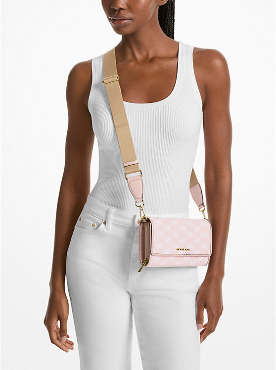 Jet Set Large Logo Jacquard Crossbody Bag Luggage