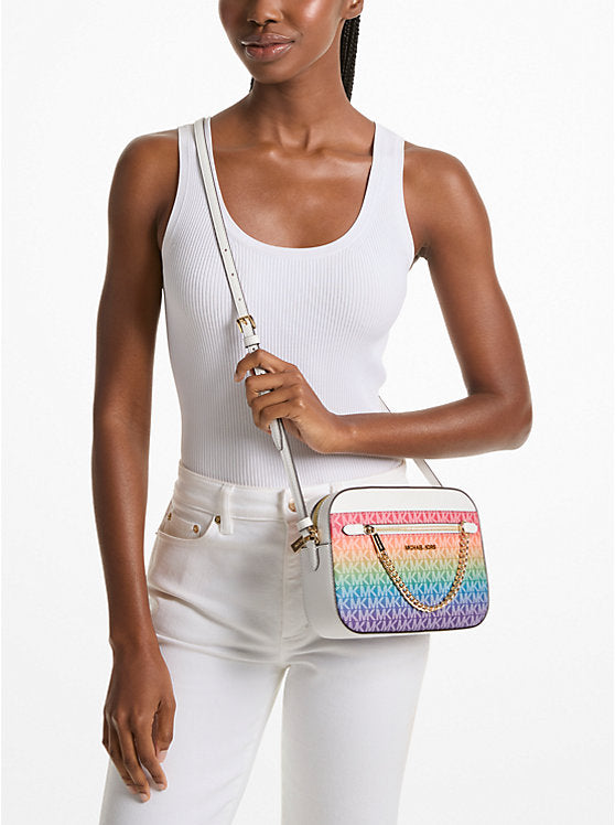 Jet Set Large Rainbow Signature Logo Crossbody Bag Rainbow