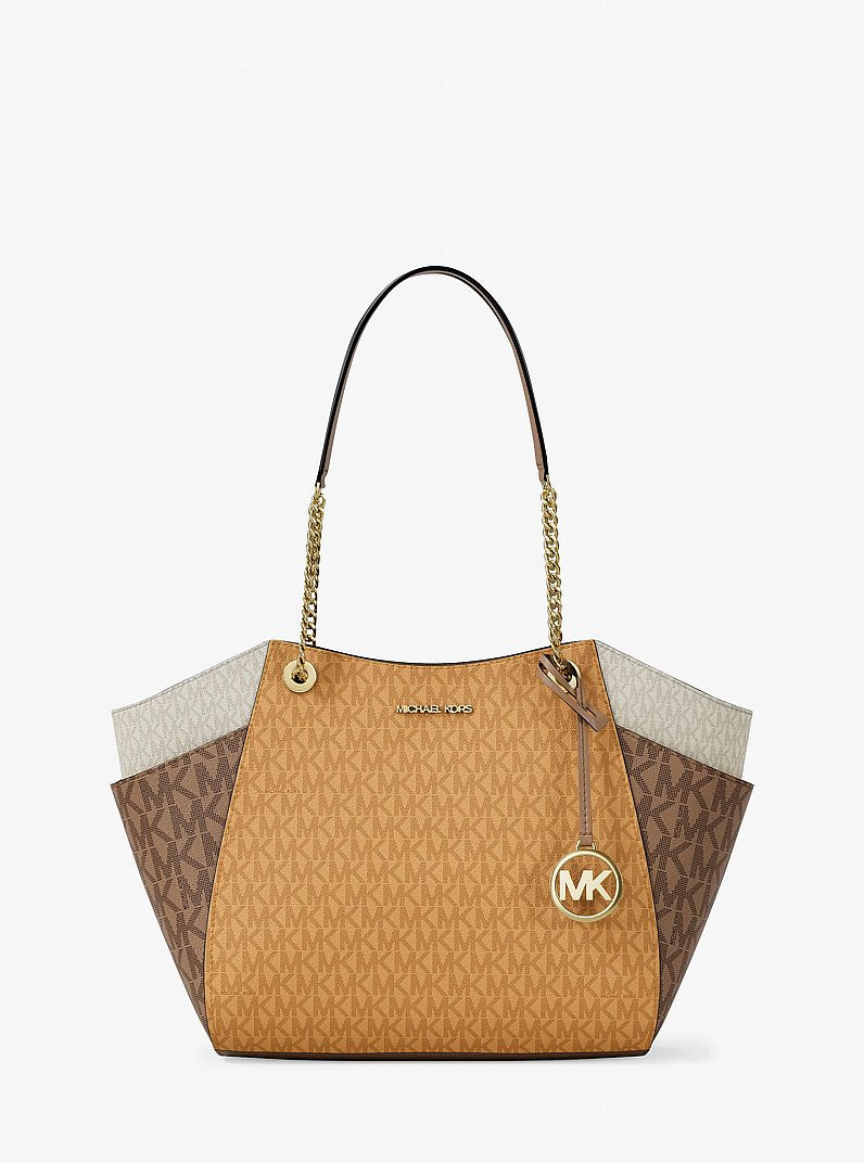 Jet Set Large Color-Block Signature Logo Tote Bag Honeywheat Multi Honeywheat Multi
