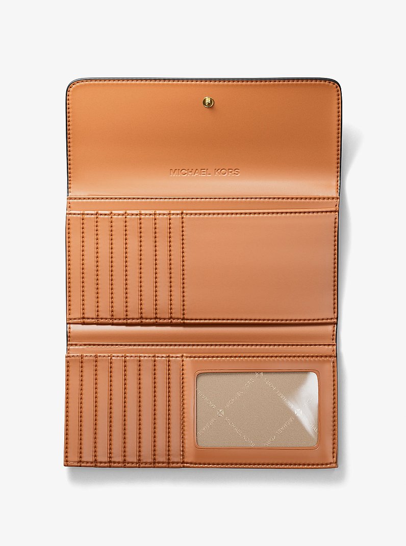 Jet Set Large Signature Logo Tri-Fold Wallet Camel Mlt Camel Mlt