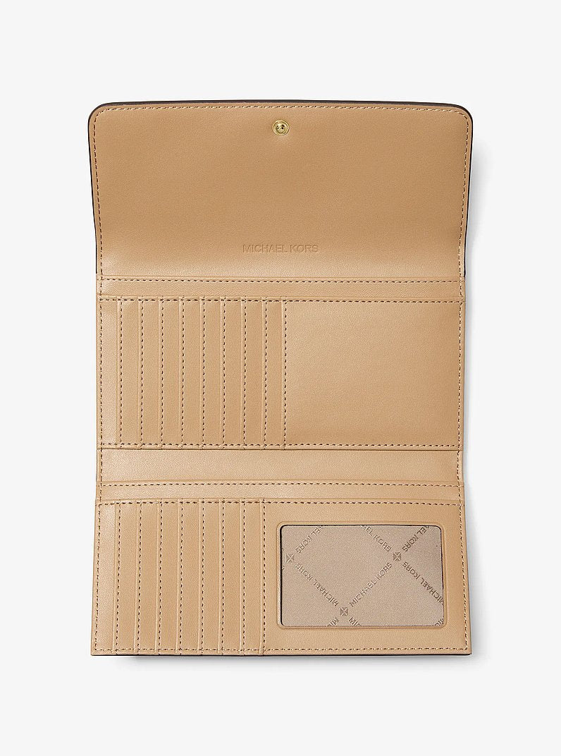Jet Set Large Signature Logo Tri-Fold Wallet Honeywheat Multi Honeywheat Multi