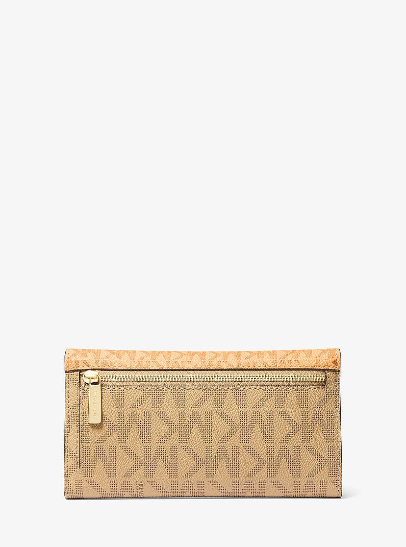 Jet Set Large Signature Logo Tri-Fold Wallet Honeywheat Multi Honeywheat Multi