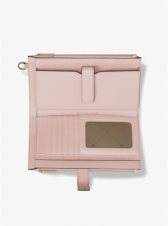 Jet Set Large Ombr Signature Logo Wristlet Powder Blush